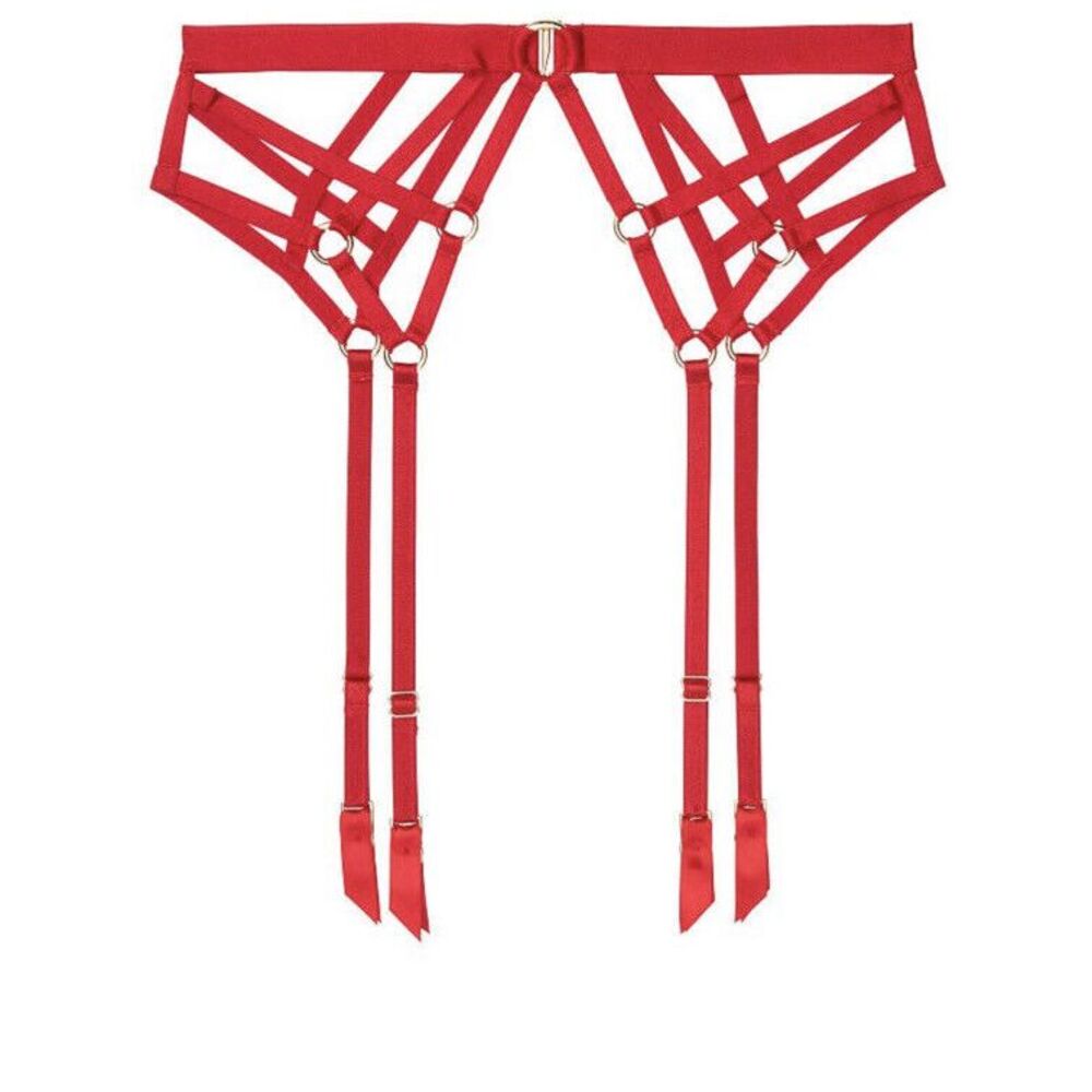 Victoria's Secret Strappy Ring‎ Garter Belt - Lipstick Red - Sz M / L - $49.50